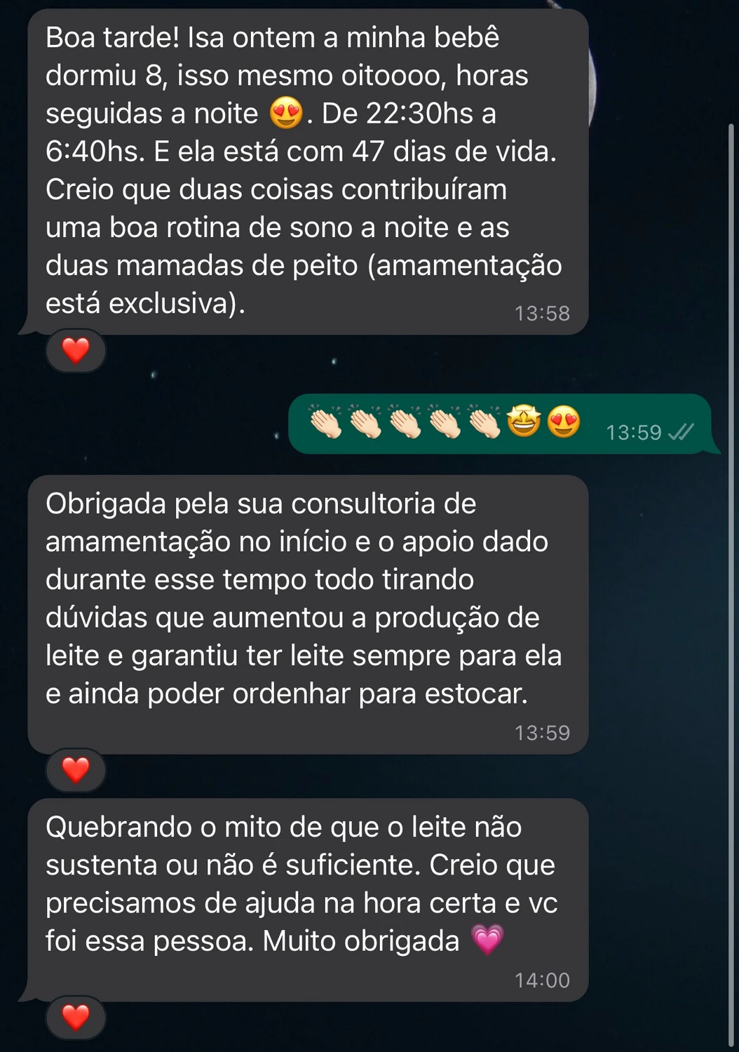Depoimento sobre amamentação exclusiva e produção de leite